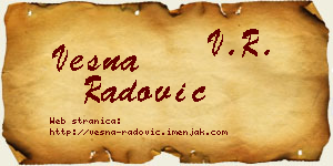 Vesna Radović vizit kartica